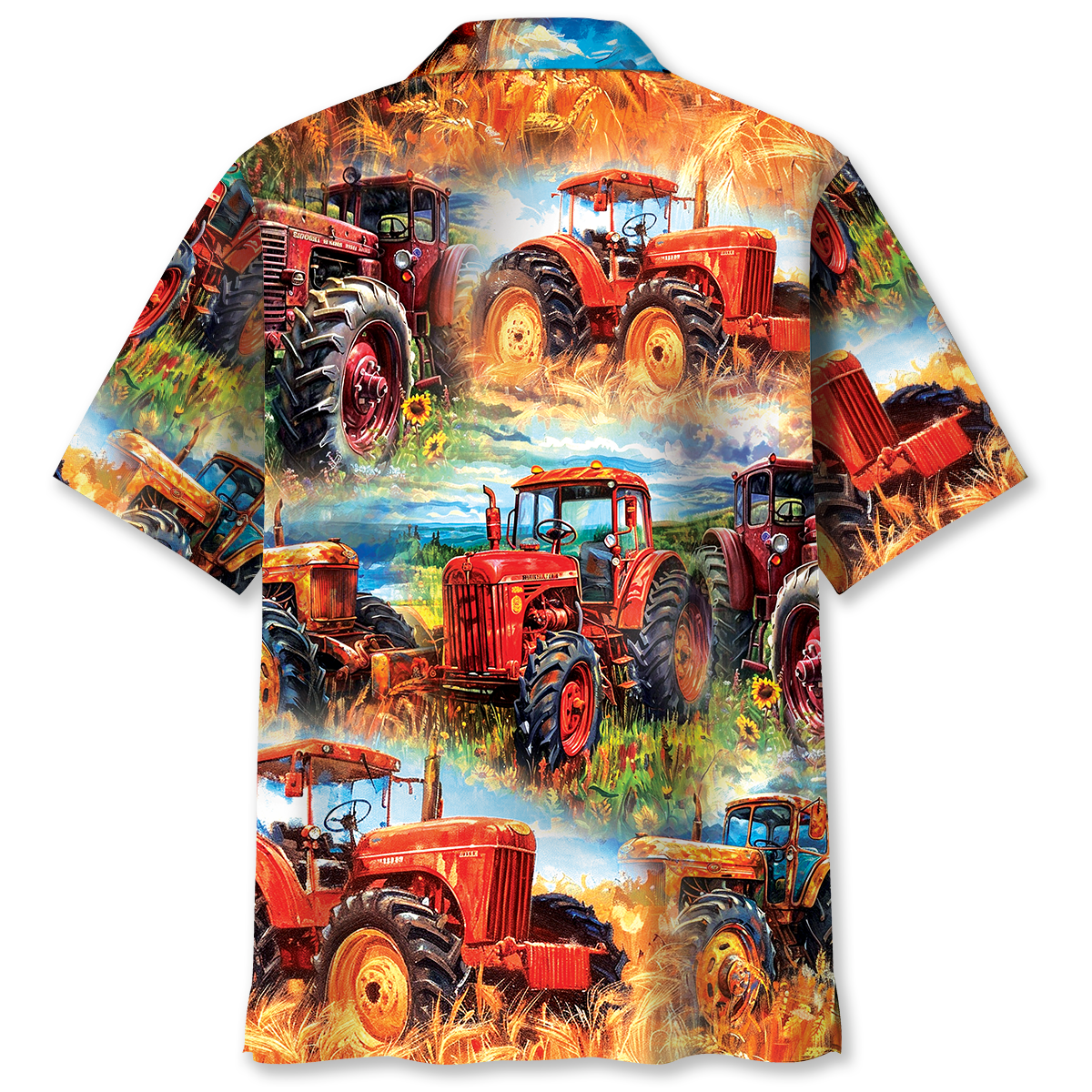 Vintage Tractor Art Hawaiian Shirt