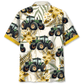 Tropical Green Tractor Hawaiian Shirt