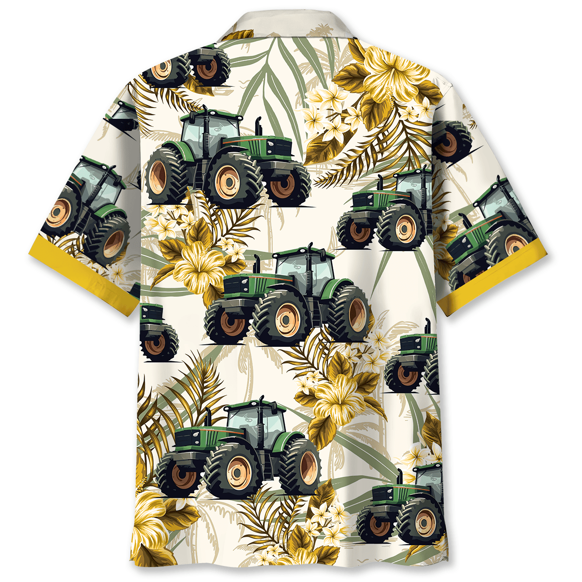Tropical Green Tractor Hawaiian Shirt