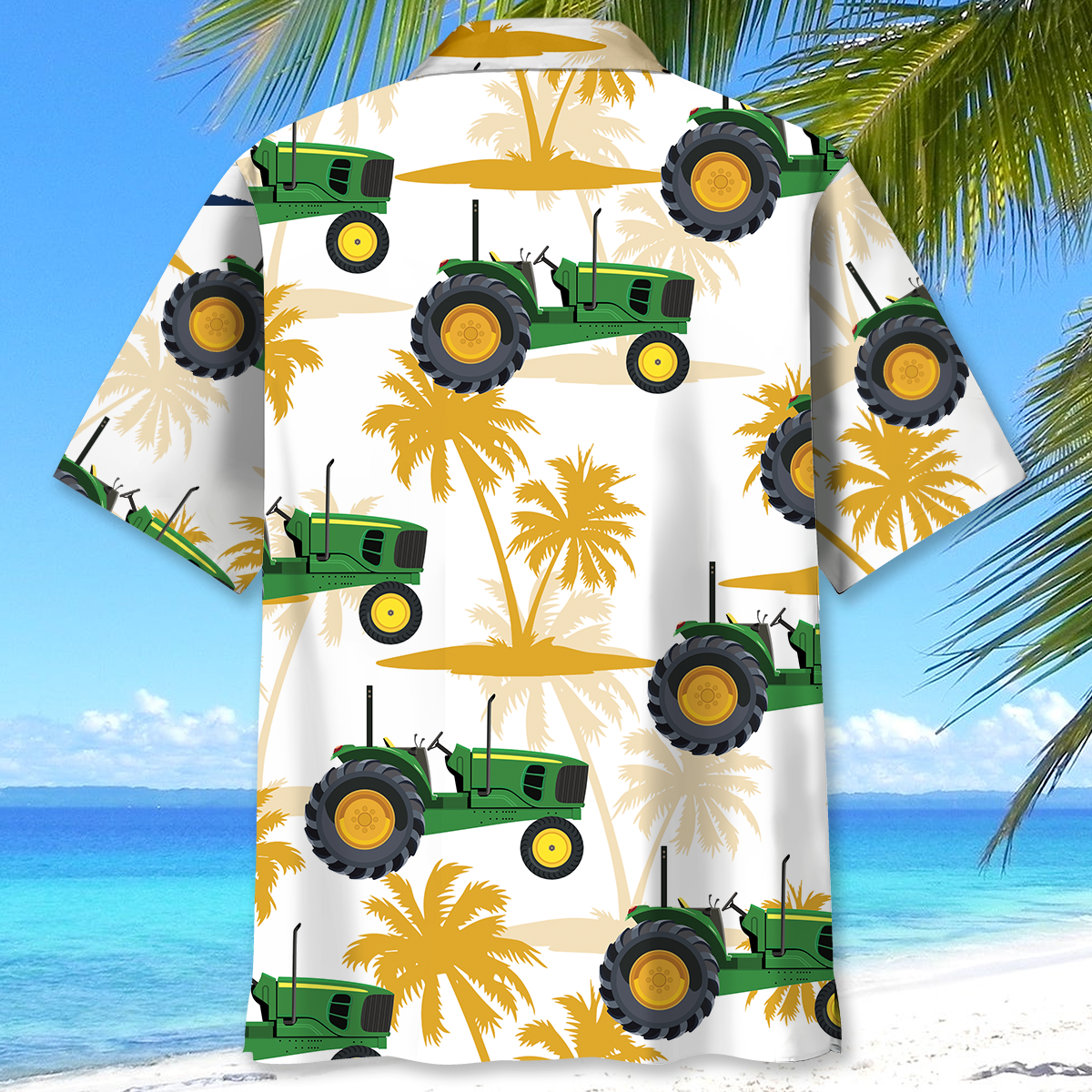 Palm Tree Green Tractor Hawaiian Shirt