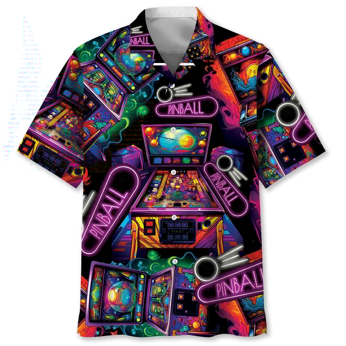 Neon Pinball Arcade Hawaiian Shirt