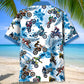 Blue Dirtbike Racing Hawaiian Shirt