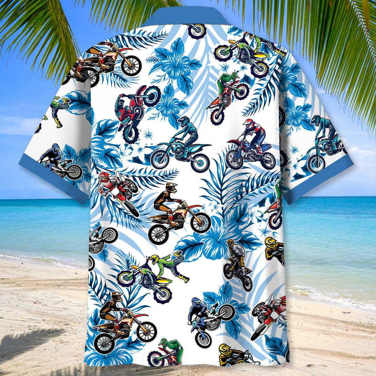 Blue Dirtbike Racing Hawaiian Shirt