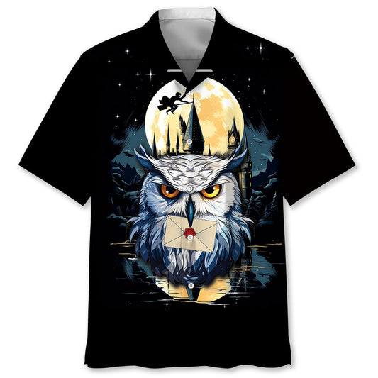 Hecwig Snowy Owl Art Hawaiian Shirt
