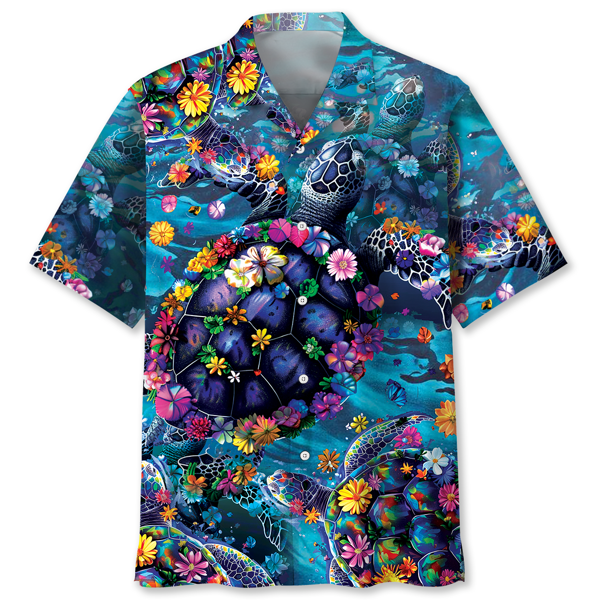 Floral Turtle Hawaiian Shirt