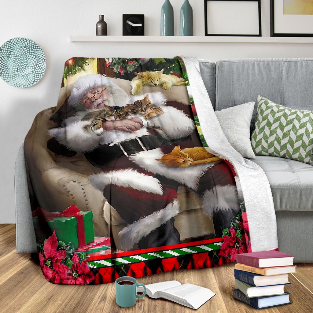 Cat All I Want For Christmas Is A Nap Flannel Blanket For Relaxing At Home And Travel