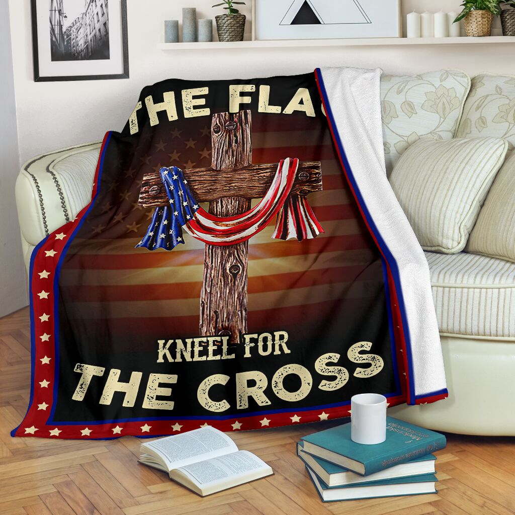 God Stand For The Flag American Flag Christian Flannel Blanket For Soft Bed Couch And Home Comfort