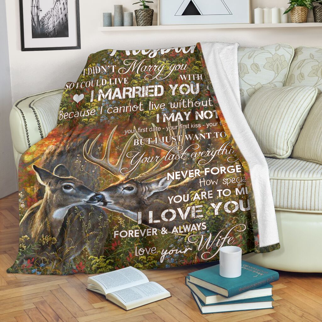 Deer To My Husband Hunting Flannel Blanket For Warm Home Decor And Relaxation