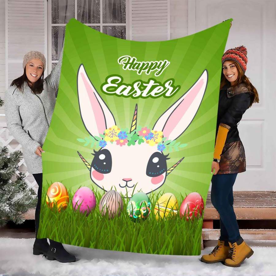 Easter Unicorn Easter Flannel Blanket For Soft Bed Couch And Home Comfort