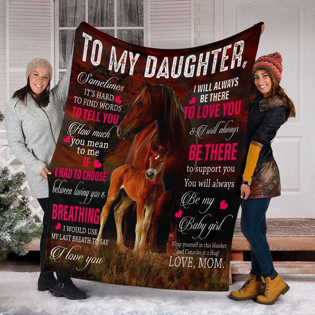 Horse Daughter Gift Flannel Blanket For Bedroom Couch And Daily Comfort