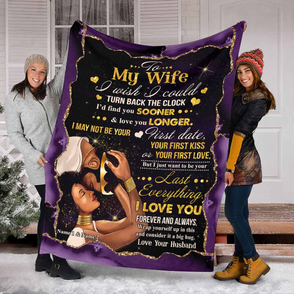 African American I Wish I Could Turn Back The Clock Personalized Flannel Blanket For Soft Bed Couch And Home Comfort