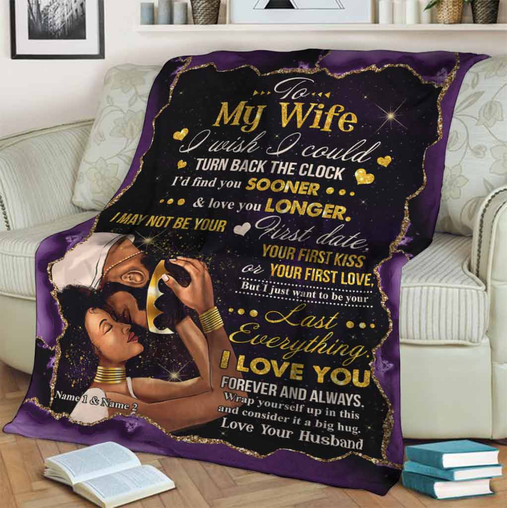 African American I Wish I Could Turn Back The Clock Personalized Flannel Blanket For Bed Sofa And Reading Nook Decor