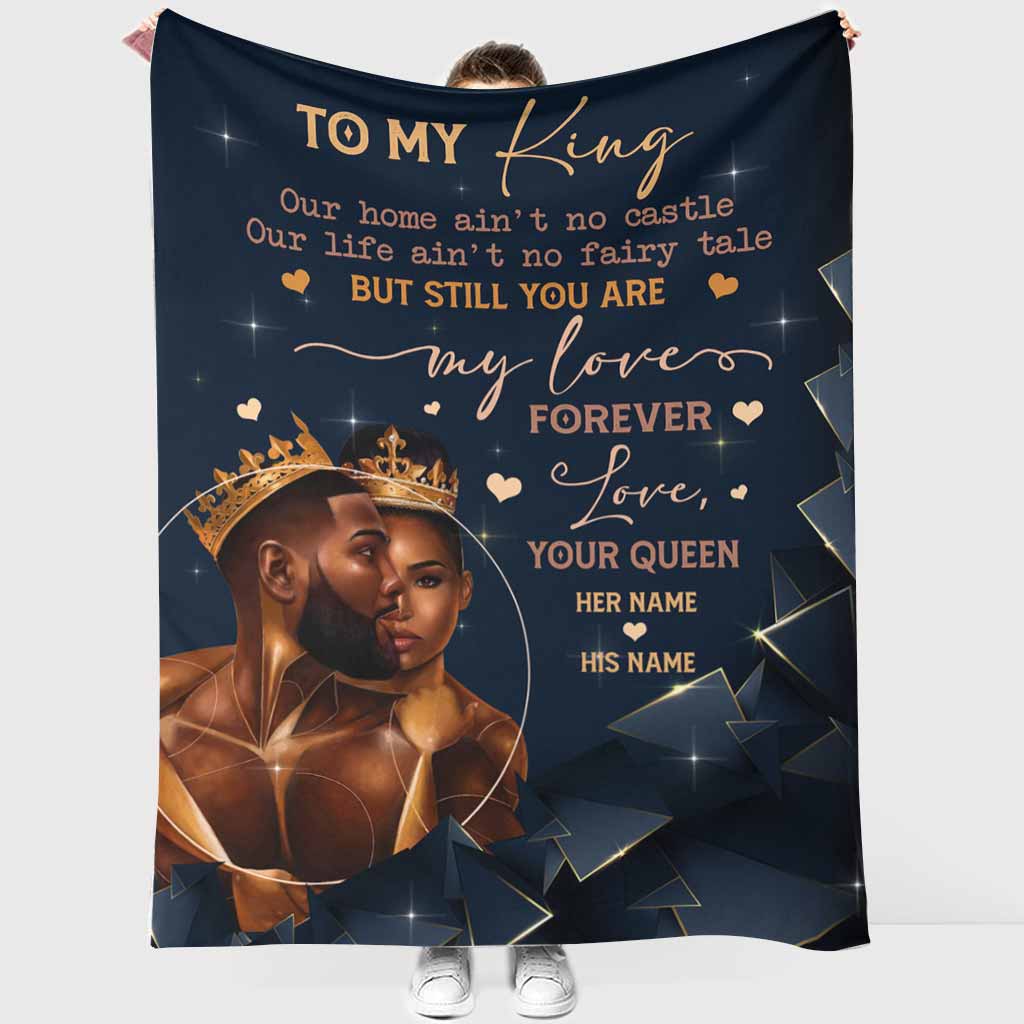 African Our Home Ain't No Castle Afro Couple Flannel Blanket For Soft Bed Couch And Home Comfort