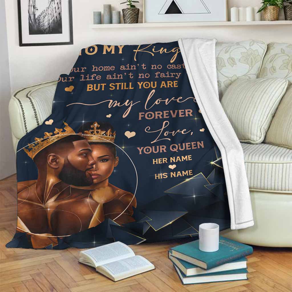 African Our Home Ain't No Castle Afro Couple Flannel Blanket For Living Room And Bedroom Styling