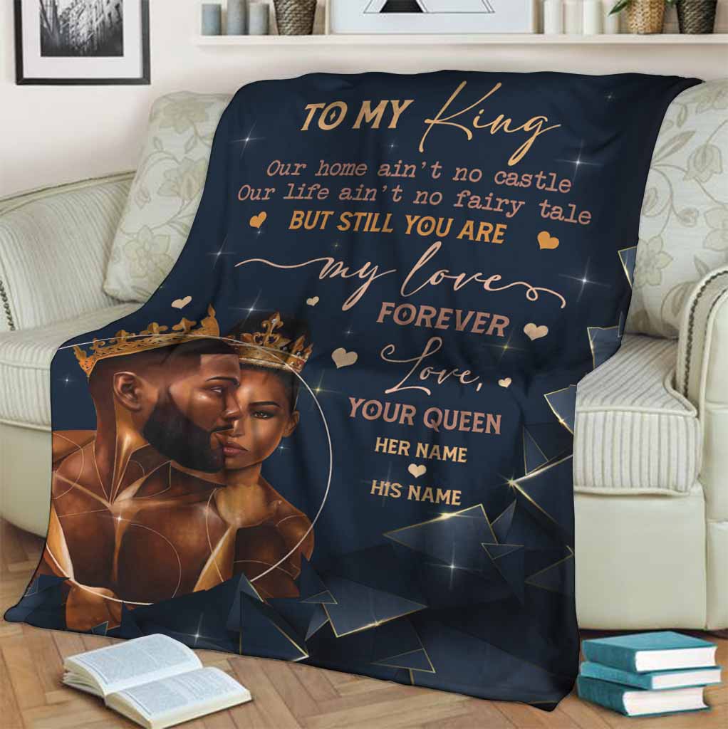 African Our Home Ain't No Castle Afro Couple Flannel Blanket For Relaxing At Home And Travel