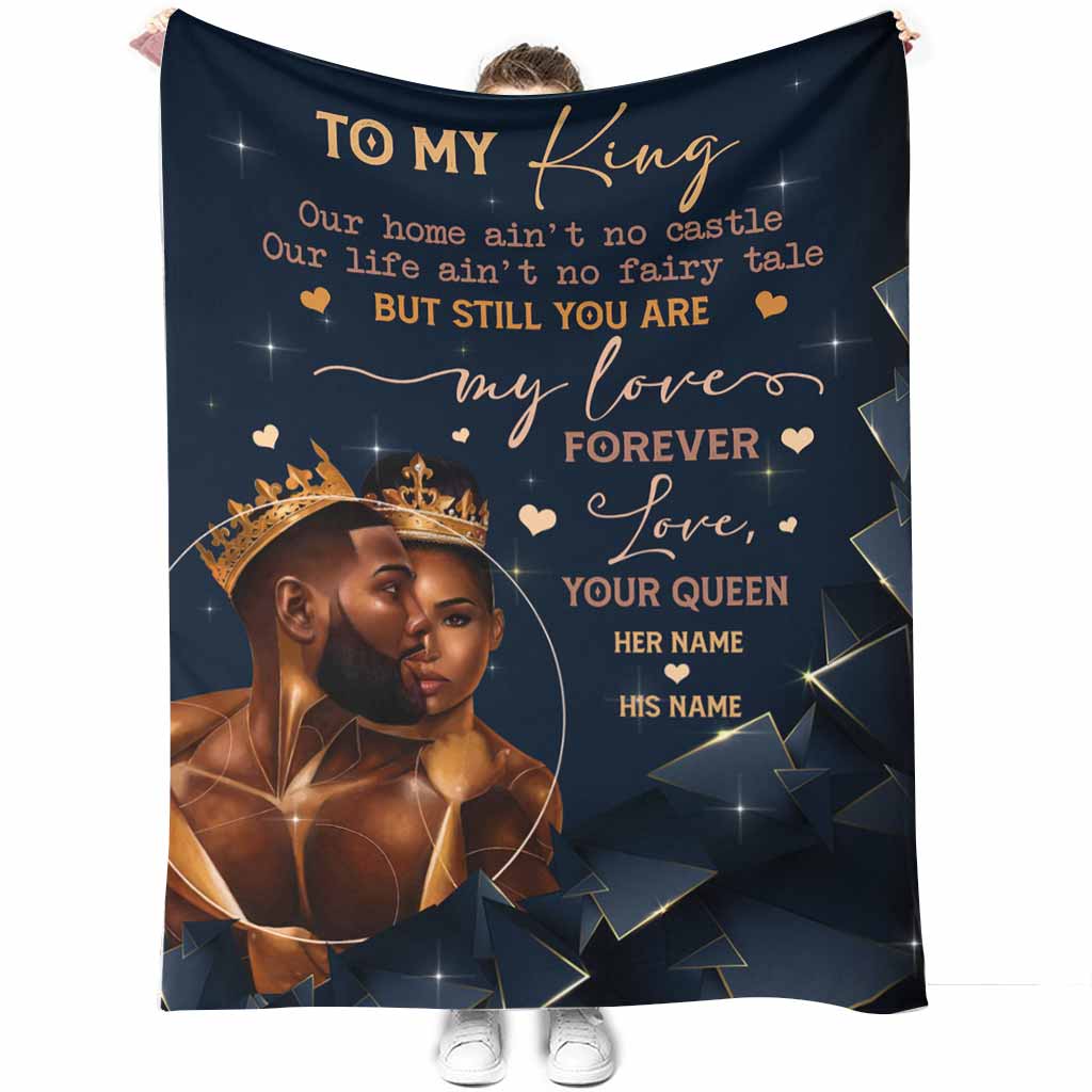 African Our Home Ain't No Castle Afro Couple 50 x 60 Inch Flannel Blanket For Cozy Home Lounging And Gifting
