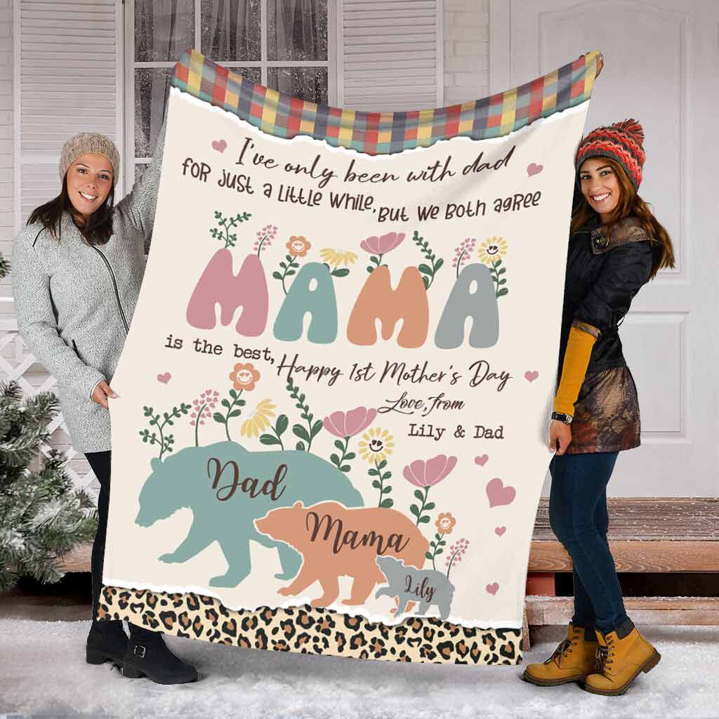 Family I've Only Been With Dad Personalized Flannel Blanket For Soft Bed Couch And Home Comfort