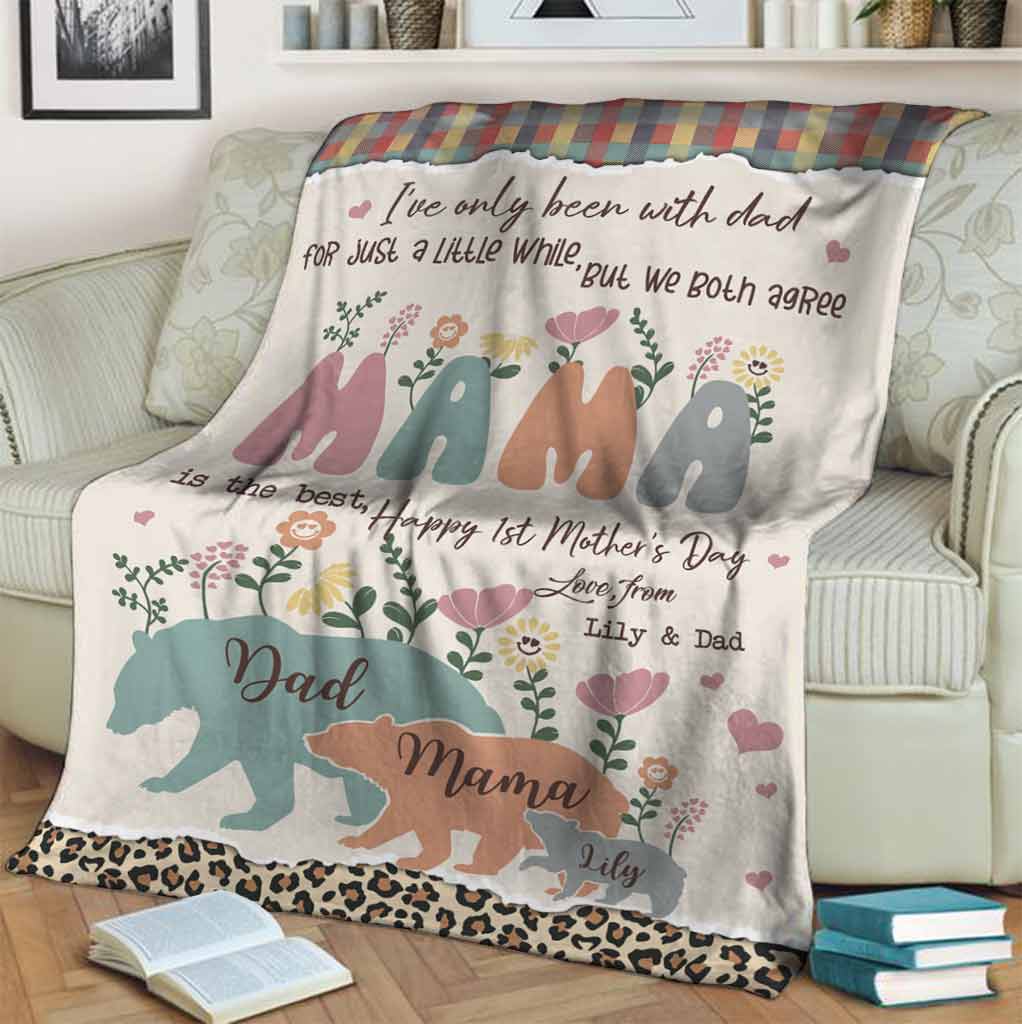 Bear I've Only Been With Dad Personalized Flannel Blanket For Bed Sofa And Reading Nook Decor