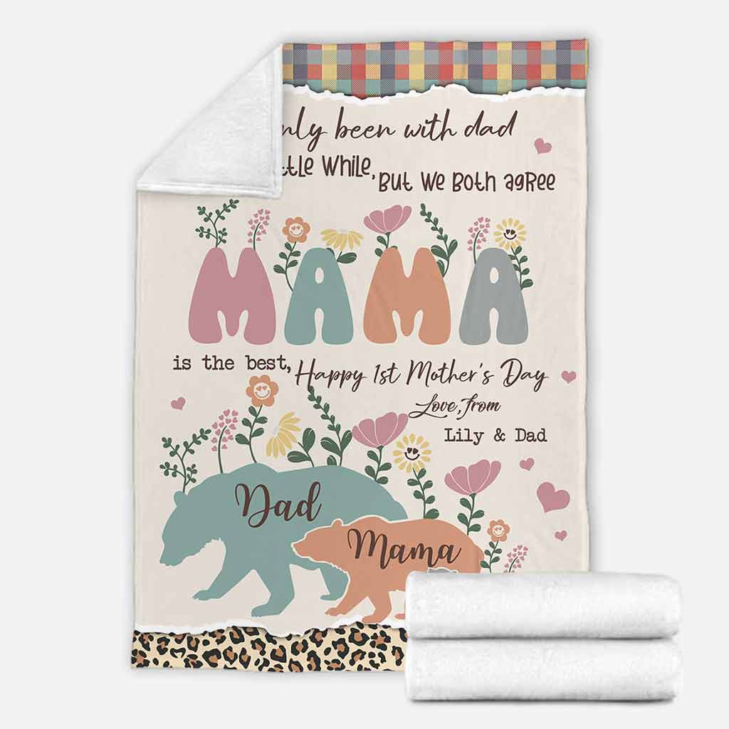 Family I've Only Been With Dad Personalized Flannel Blanket For Bed Sofa And Reading Nook Decor