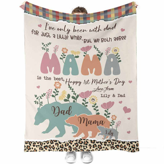 Bear I've Only Been With Dad Personalized 50 x 60 Inch Flannel Blanket For Cozy Bedroom And Sofa Decor