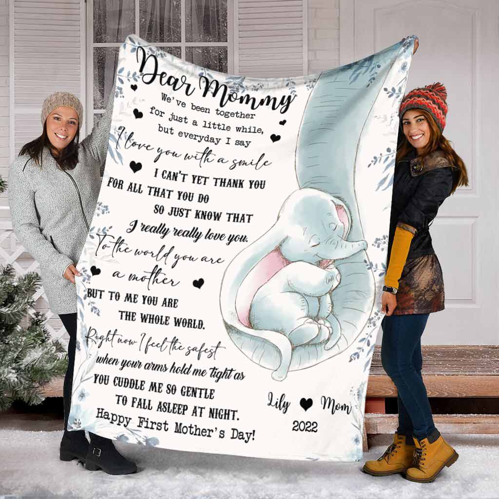 Elephant I Really Love You Mothers Day Mother Personalized Flannel Blanket For Soft Bed Couch And Home Comfort