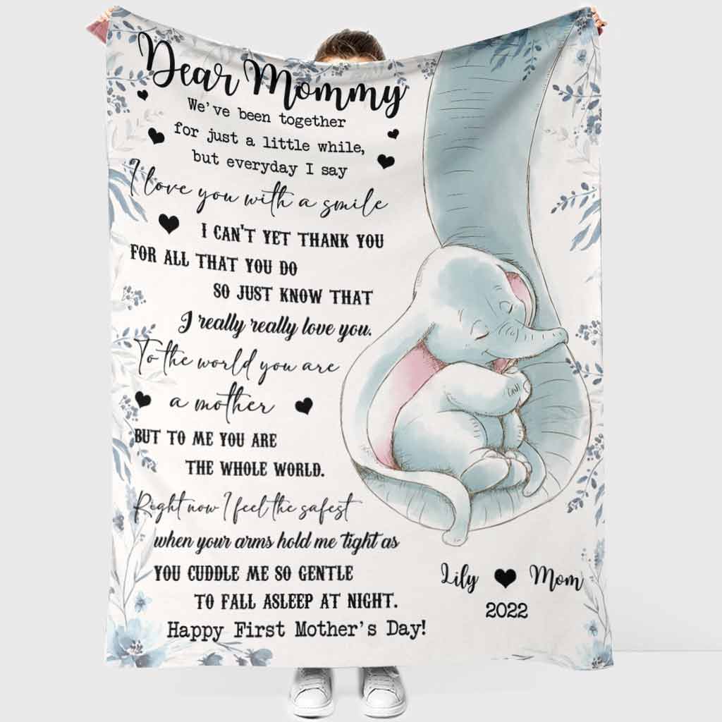 Elephant I Really Love You Mothers Day Mother Personalized Flannel Blanket For Living Room And Bedroom Styling
