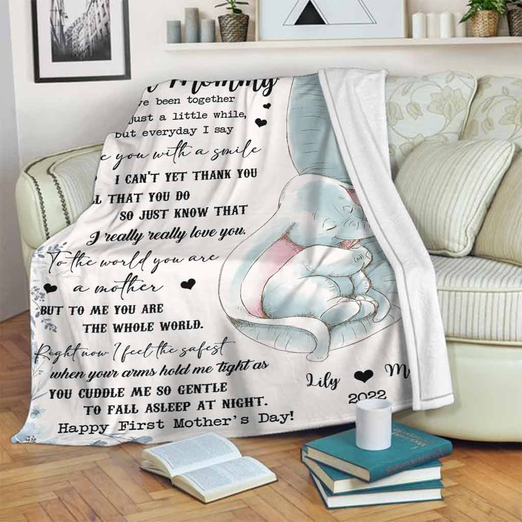 Elephant I Really Love You Mothers Day Mother Personalized Flannel Blanket For Relaxing At Home And Travel