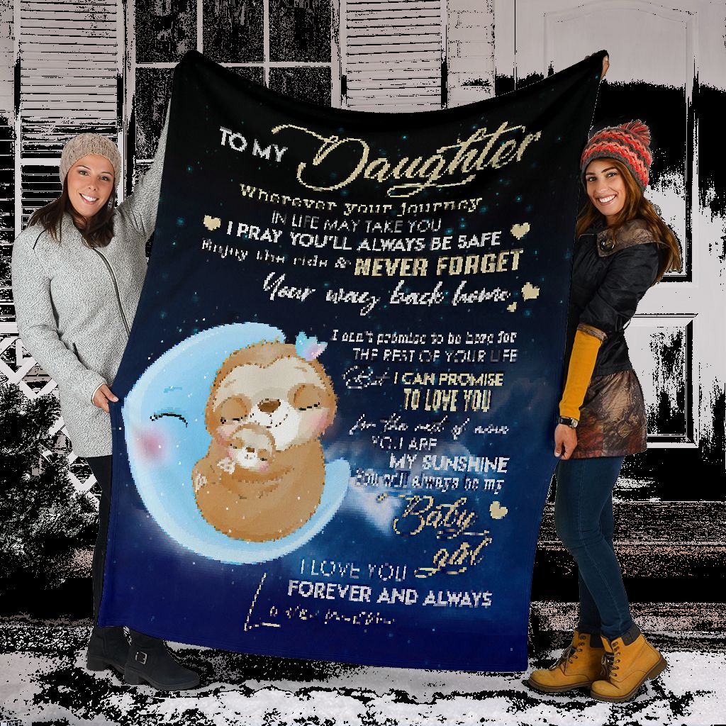 Sloth To My Daughter Flannel Blanket For Bedroom Couch And Daily Comfort