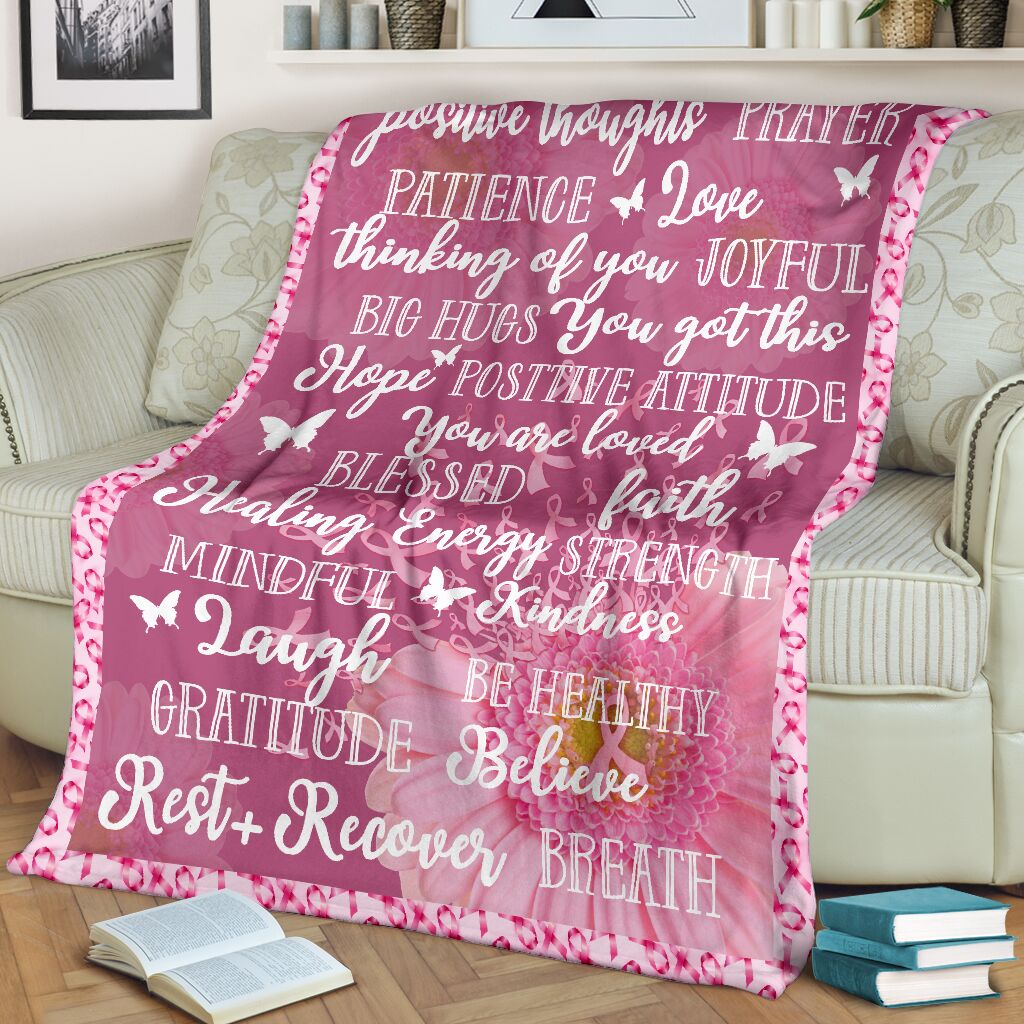 Breast Cancer Warrior Breast Cancer Awareness Flannel Blanket For Living Room And Bedroom Styling