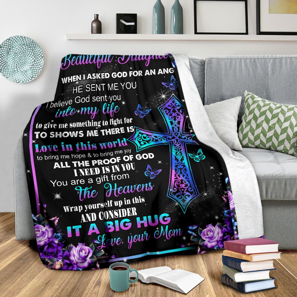 God I Asked God For A Best Friend Christian Flannel Blanket For Relaxing At Home And Travel