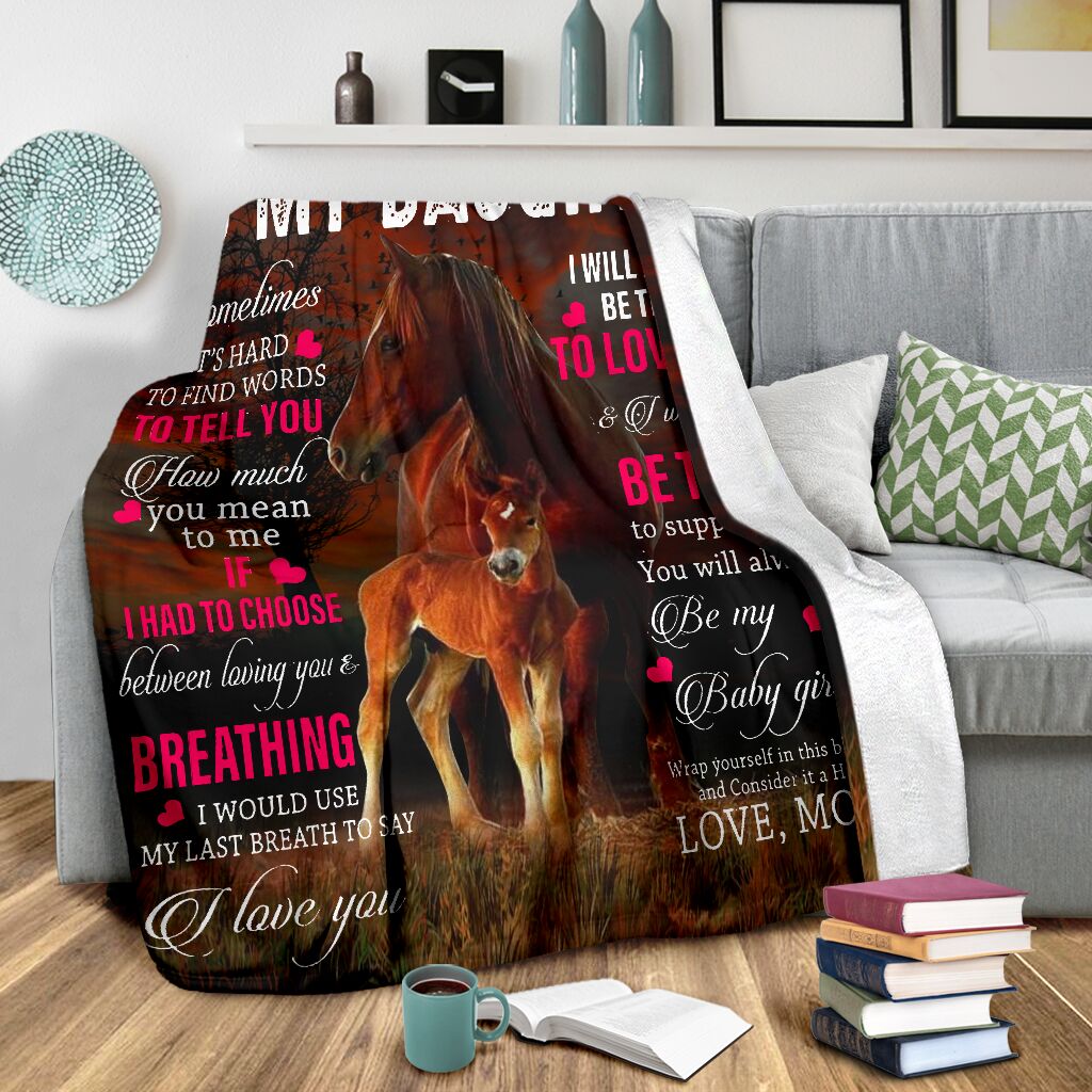 Horse Daughter Gift Flannel Blanket For Relaxing At Home And Travel