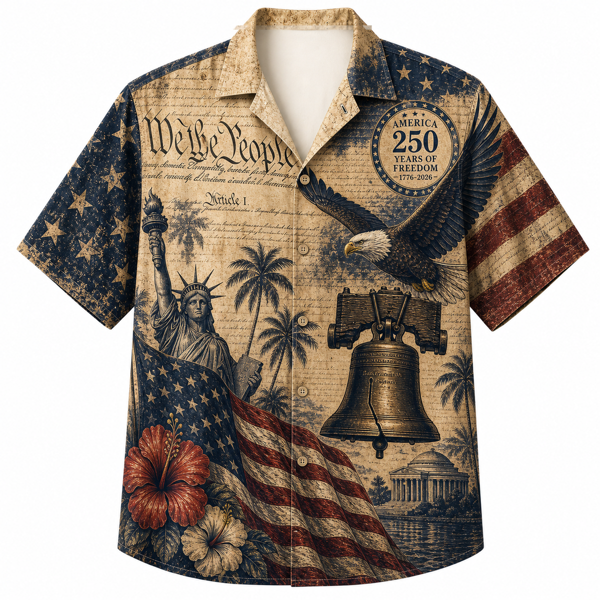America 250th We The People Vintage Hawaiian Shirt