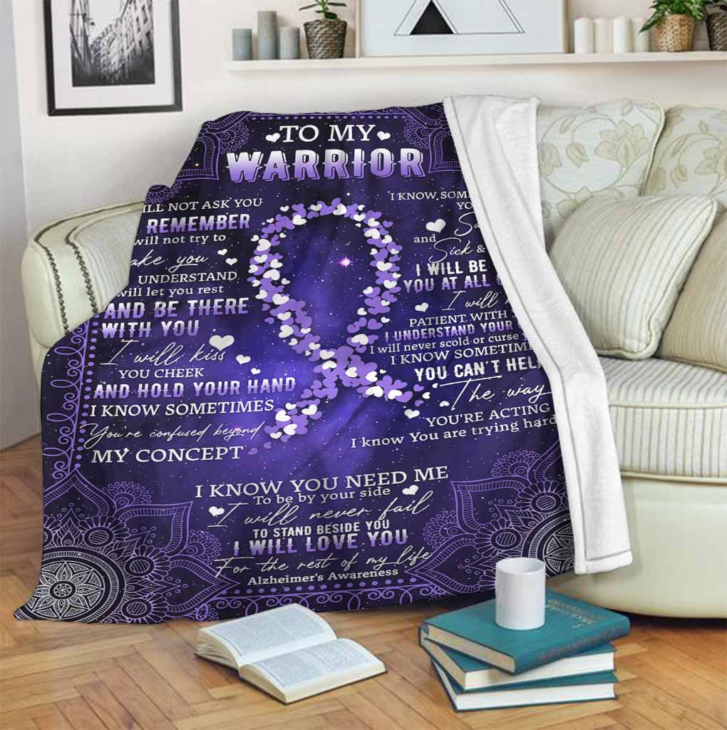 Alzheimer Awareness Flannel Blanket For Soft Bed Couch And Home Comfort