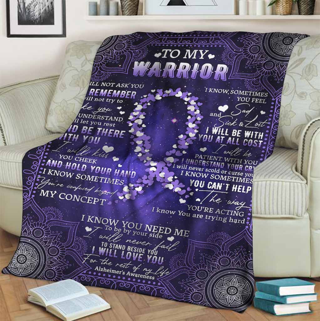 Alzheimer Awareness Flannel Blanket For Living Room And Bedroom Styling