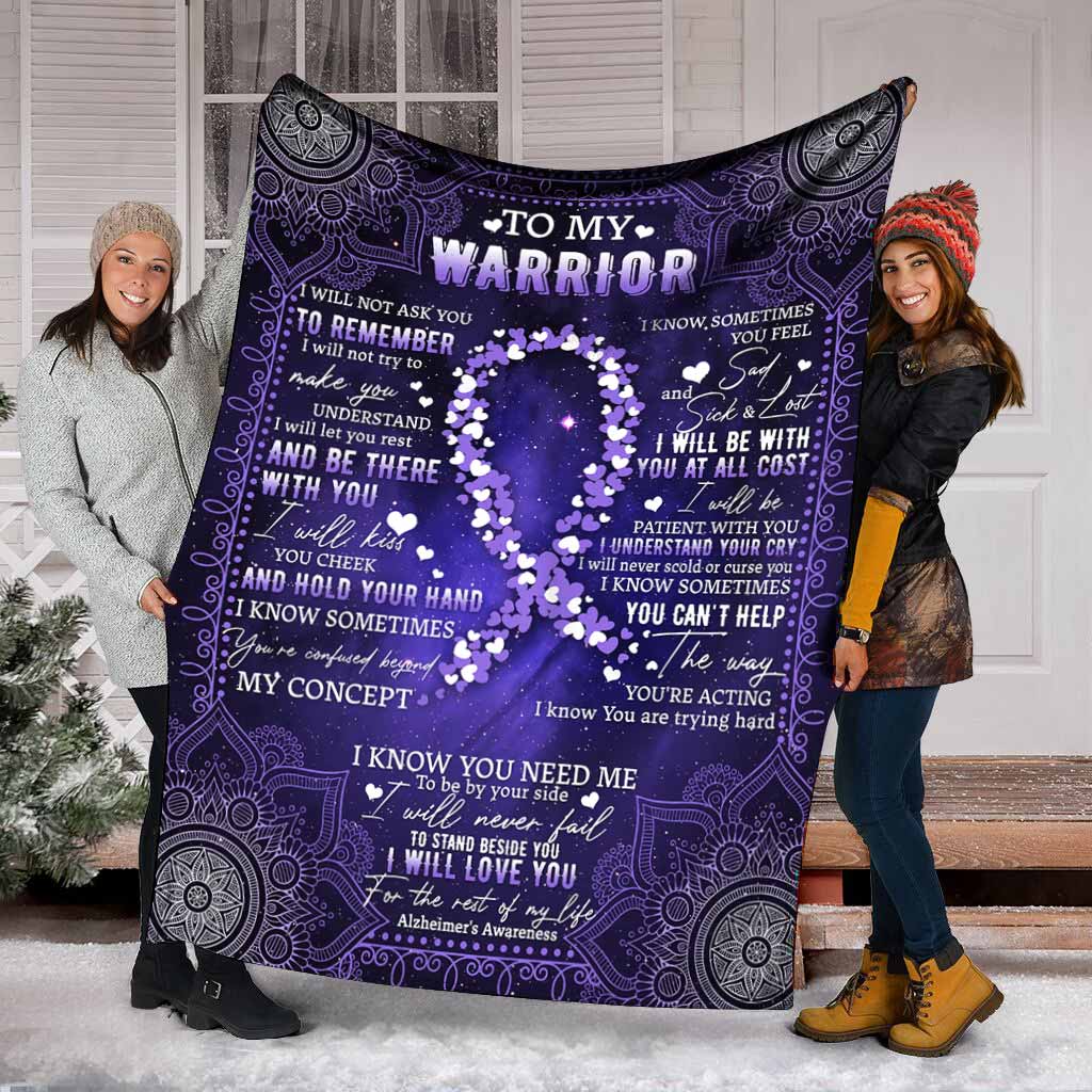Alzheimer Awareness Flannel Blanket For Relaxing At Home And Travel