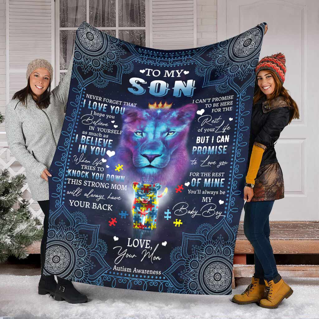 Autism Awareness Son Gift Flannel Blanket For Soft Bed Couch And Home Comfort