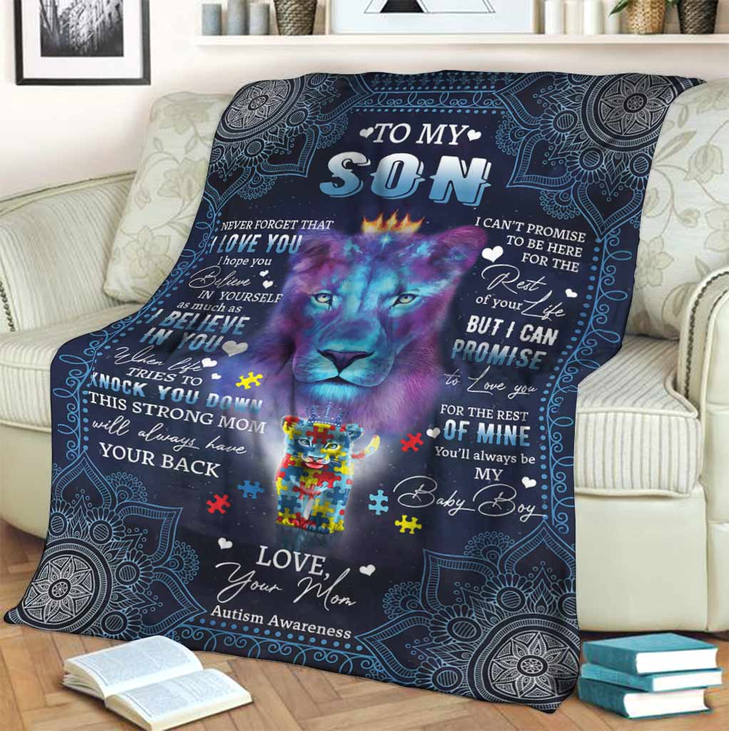 Autism Awareness Son Gift Flannel Blanket For Bed Sofa And Reading Nook Decor