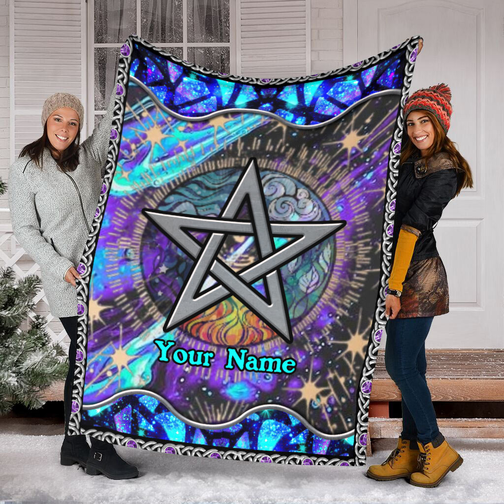 Witch Mystical Pentagram Star Personalized Flannel Blanket For Soft Bed Couch And Home Comfort