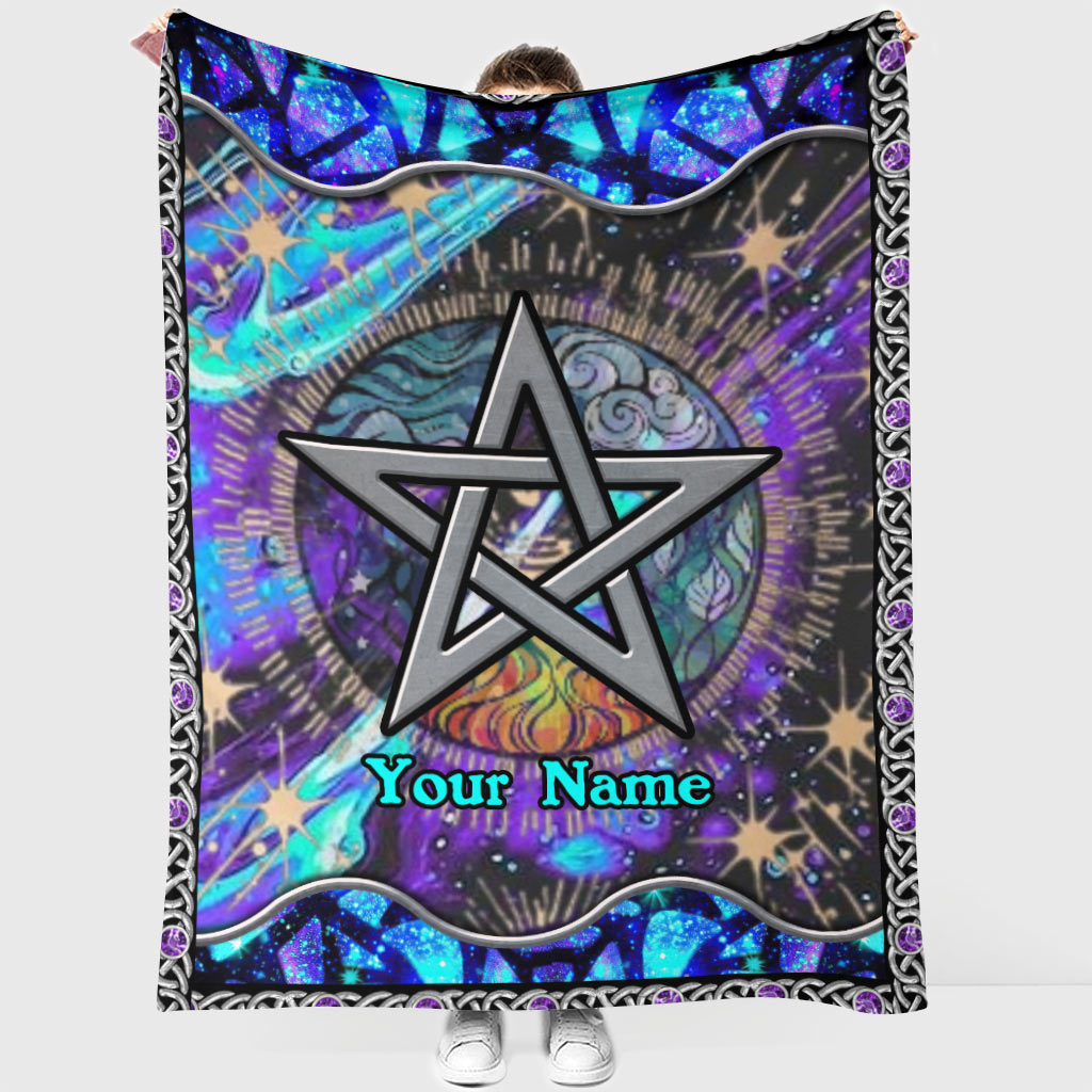 Witch Mystical Pentagram Star Personalized Flannel Blanket For Living Room And Bedroom Styling