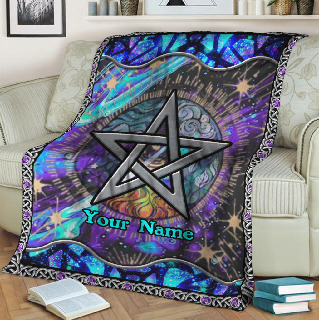 Witch Mystical Pentagram Star Personalized Flannel Blanket For Bed Sofa And Reading Nook Decor