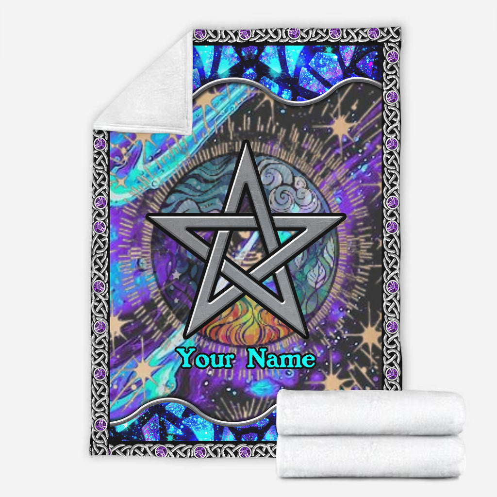 Witch Mystical Pentagram Star Personalized Flannel Blanket For Cozy Home Lounging And Gifting