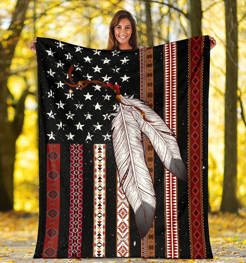Native American Flag Native American Flannel Blanket For Cozy Home Lounging And Gifting
