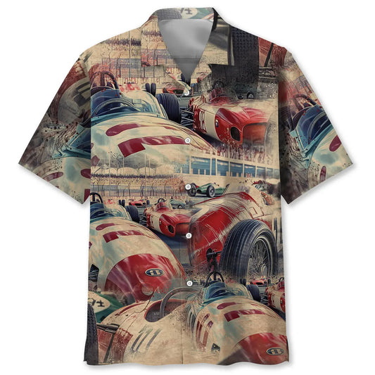 Hawaiian Shirt / Adults / S 1950's European Racing Car Hawaiian Shirt