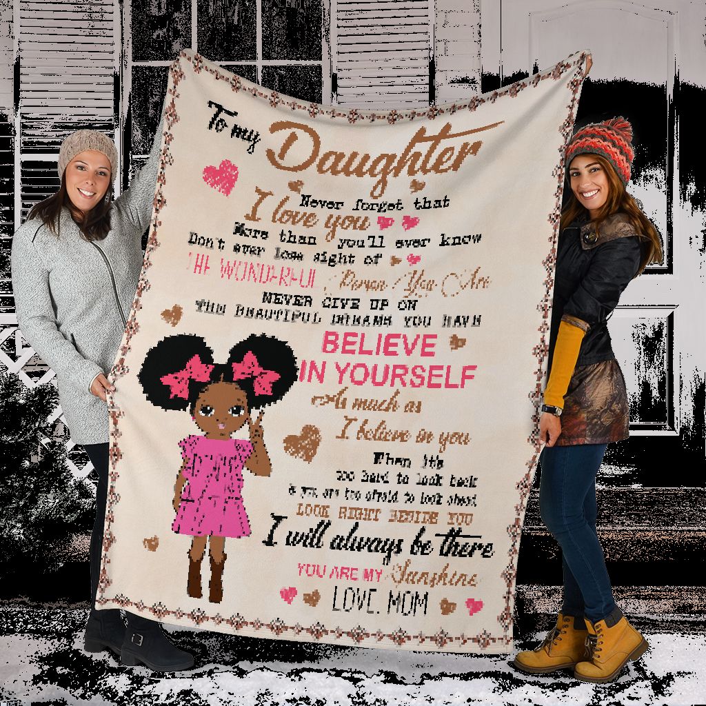 Black Girl To My Daughter African American Flannel Blanket For Bedroom Couch And Daily Comfort