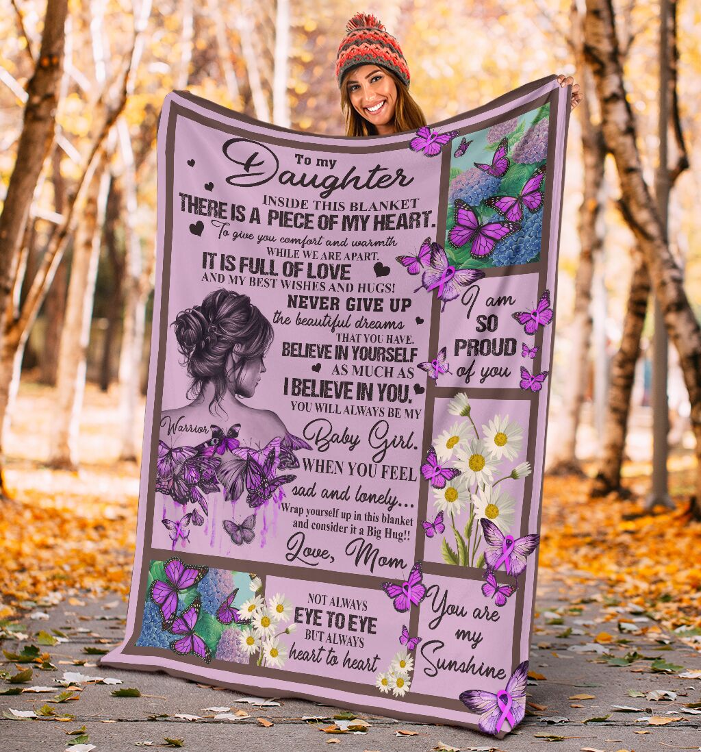 Fibromyalgia To My Daughter Fibromyalgia Awareness Flannel Blanket For Bed Sofa And Reading Nook Decor
