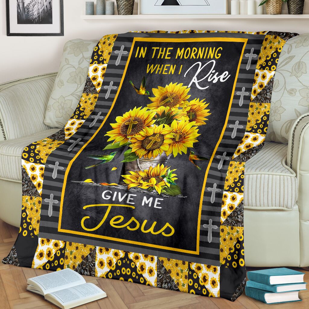 Jesus In The Morning When I Rise Give Me Jesus Christian Flannel Blanket For Living Room And Bedroom Styling