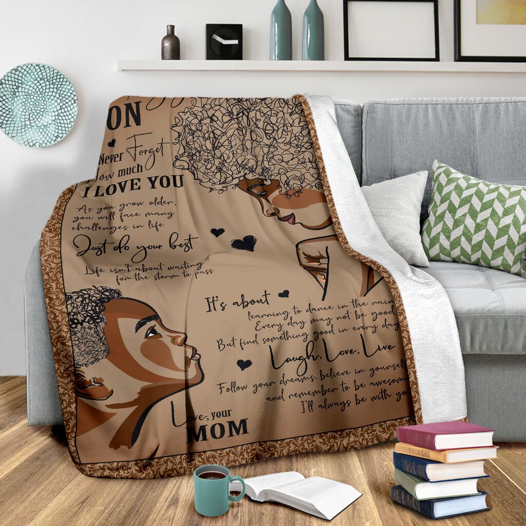 Africa To My Son African American Flannel Blanket For Relaxing At Home And Travel