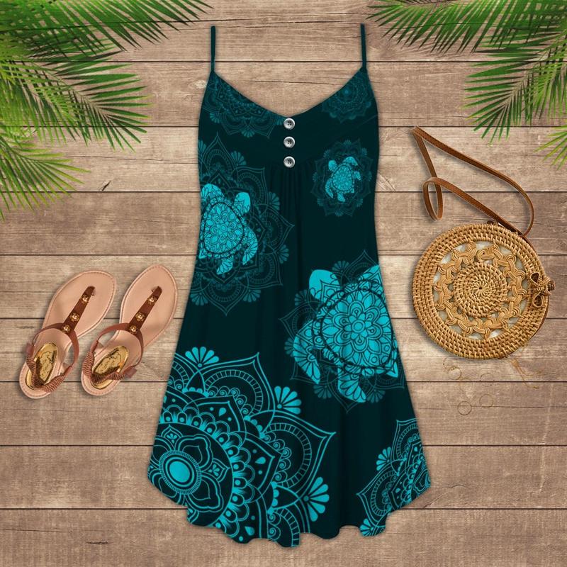 Turtle Beach Soul Love Life – Women's Summer Sleeveless V-Neck Camisole Dress