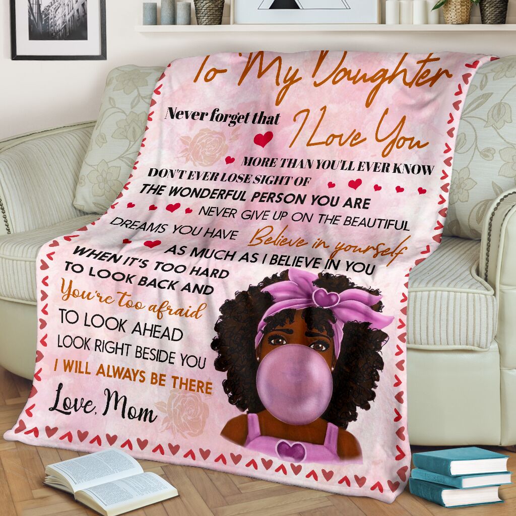 Black Girl To My Daughter African American Flannel Blanket For Living Room And Bedroom Styling