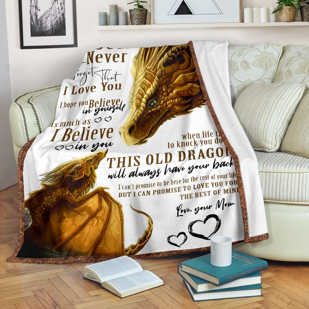 Dragon To My Son Lover Flannel Blanket For Warm Home Decor And Relaxation